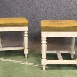 Pair of Louis Philippe stools painted white, late 19th century