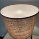 Vintage ceramic lamp and woven lampshade