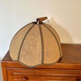 Wooden and rattan pendant light