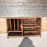 Old large hi-fi / vinyl cabinet in rattan