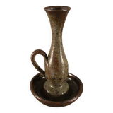 Vintage cellar rat pyrite stoneware candle holder