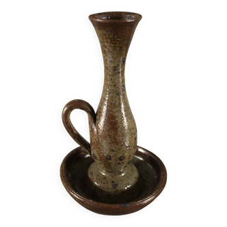 Vintage cellar rat pyrite stoneware candle holder
