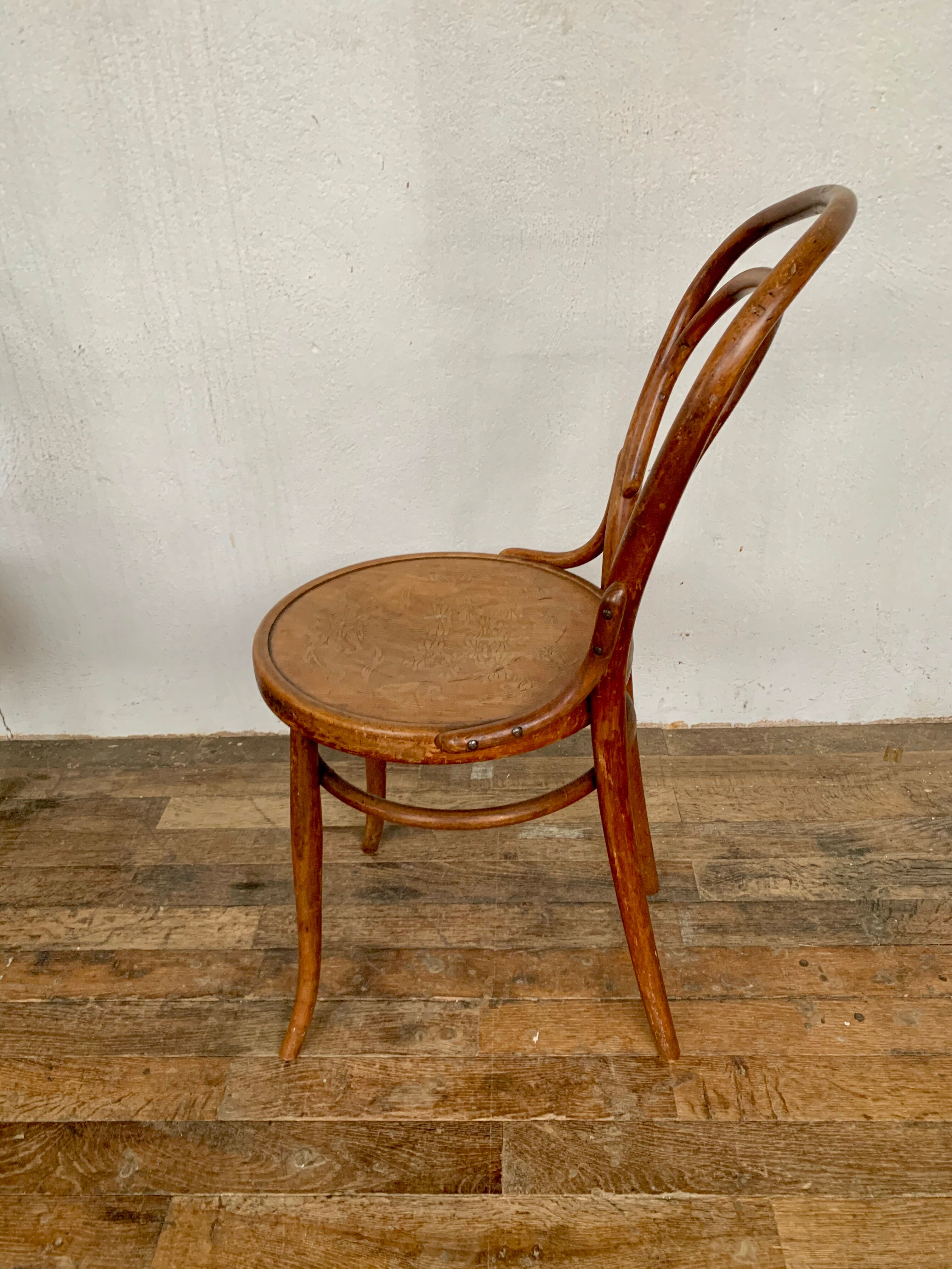 Set of 8 chairs in curved wood Art Nouveau, by Fischel Kohn