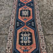 Vintage Anatolian runner rug in wool from the 1950s.