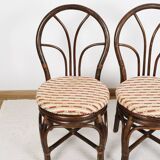Set of 4 turned wicker chairs, vintage.