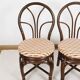 Set of 4 turned wicker chairs, vintage.