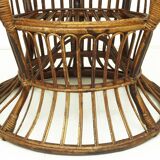 Vintage wicker lounge chair, italian 1950s