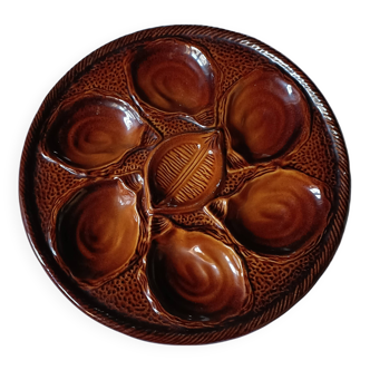 Assiette à huîtres St Clément barbotine