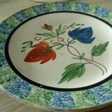 Fine earthenware plates from Forges Les Eaux, sponge decoration, late 19th century