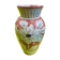 Vase in glazed ceramic decoration of flowers signed below italy - vintage 1950