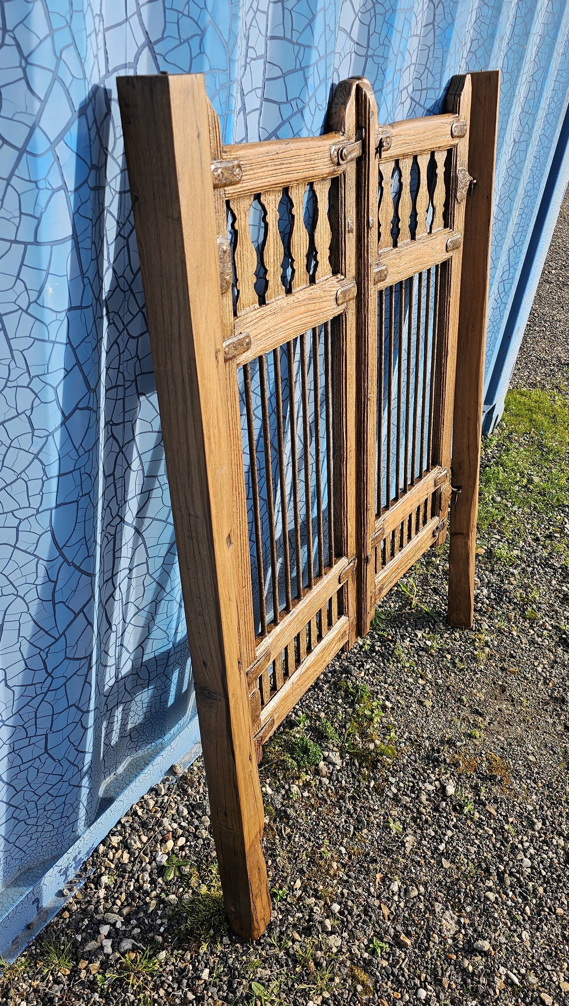 Old garden gate in solid teak
