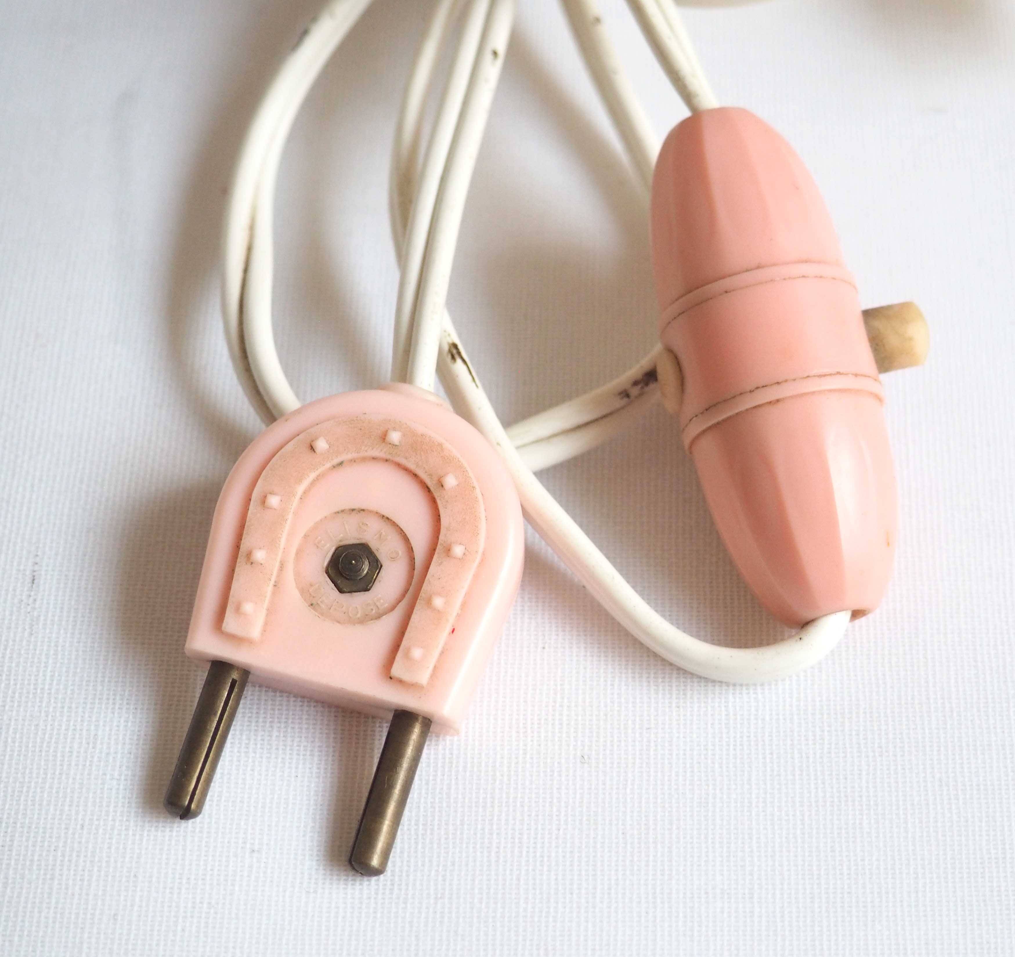 Small pink glass lamp