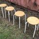 Suite de 4 tabourets style industriel bois et métal