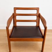 Vintage Danish Illum Wikkelsø teak lounge chair model 20