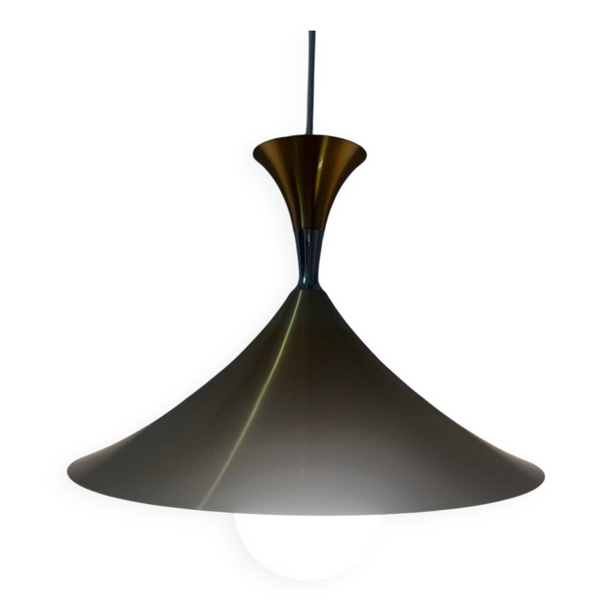 Gold-tone metal pendant light, 1960s