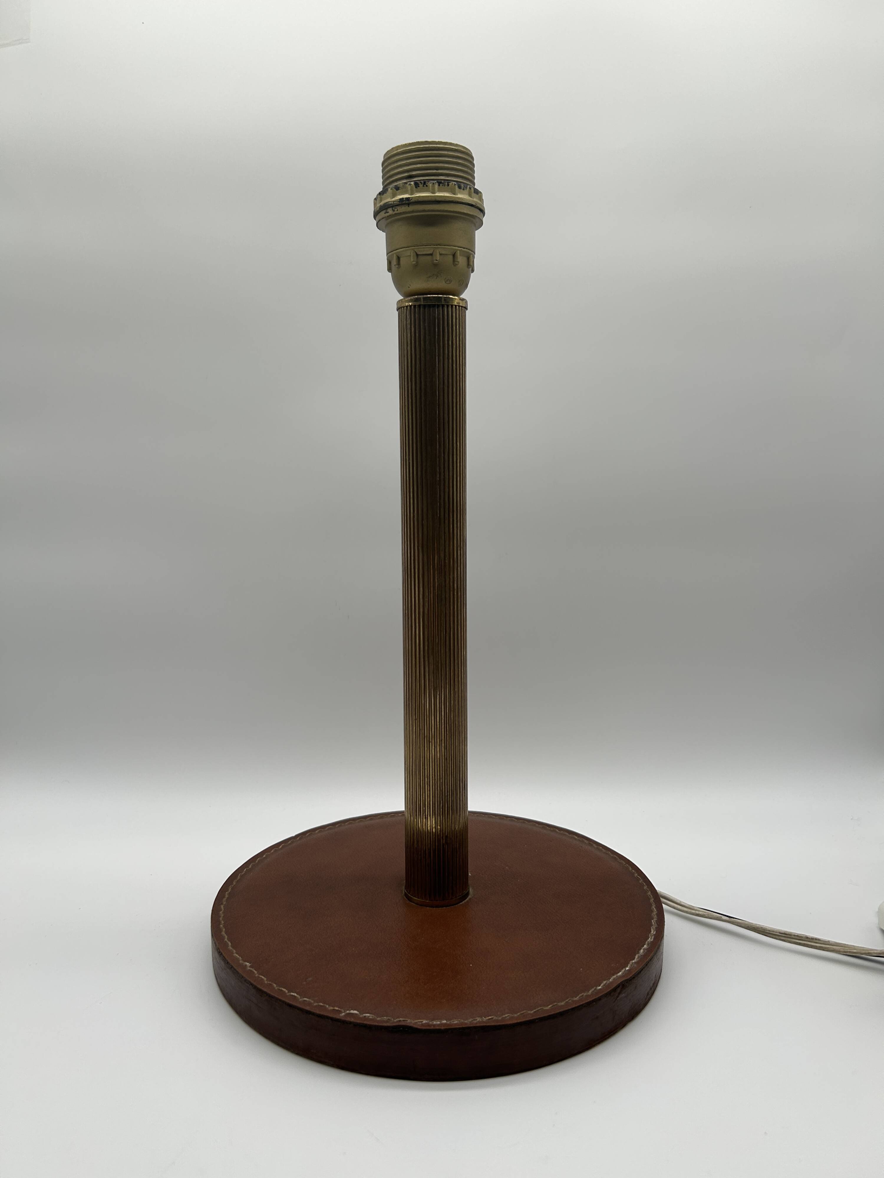 1950s desk lamp - brass/leather