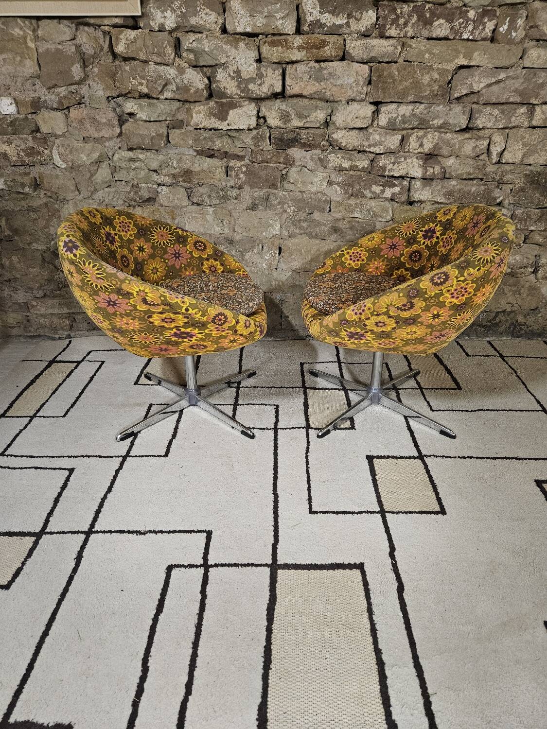 Pair of polystyrene cocktail shells 1970s