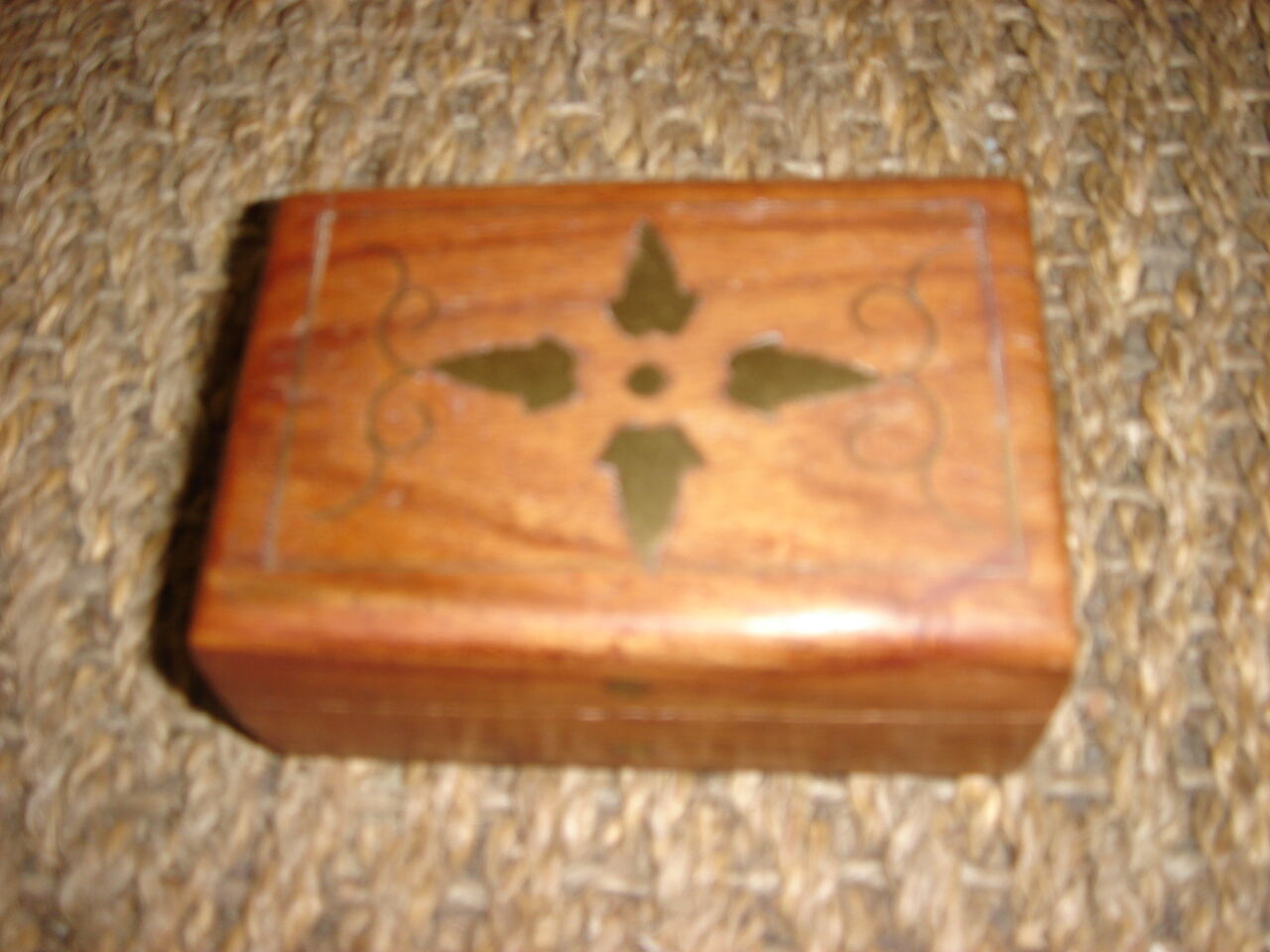 rectangle box India, wood & copper