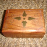 boite rectangle Inde, bois & cuivre