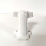 Coat rack hook in white art deco porcelain