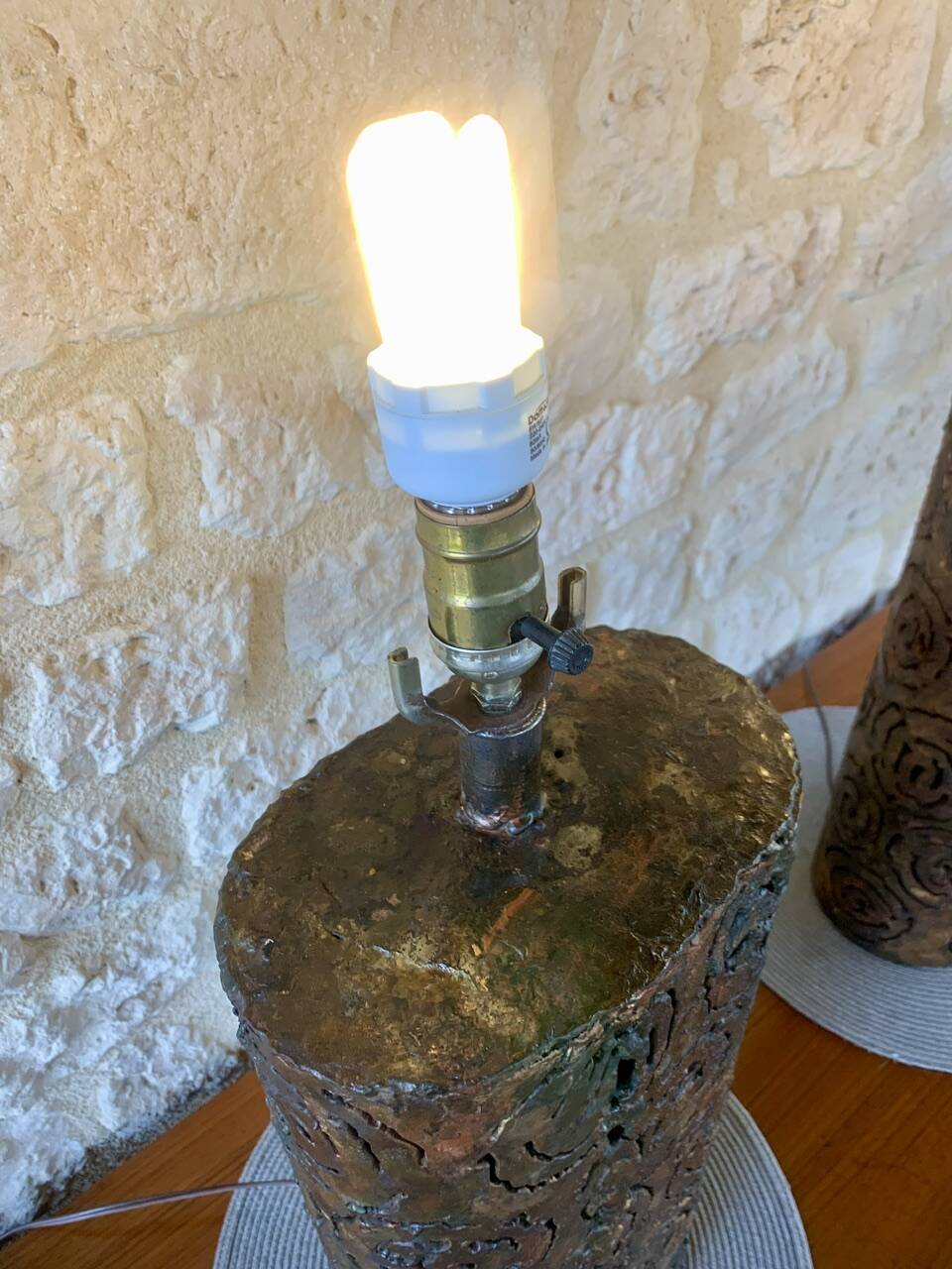 Pair of Brutalist table lamps by Irv Bramberg, 1960s