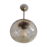 Suspension vintage globe en verre ambré