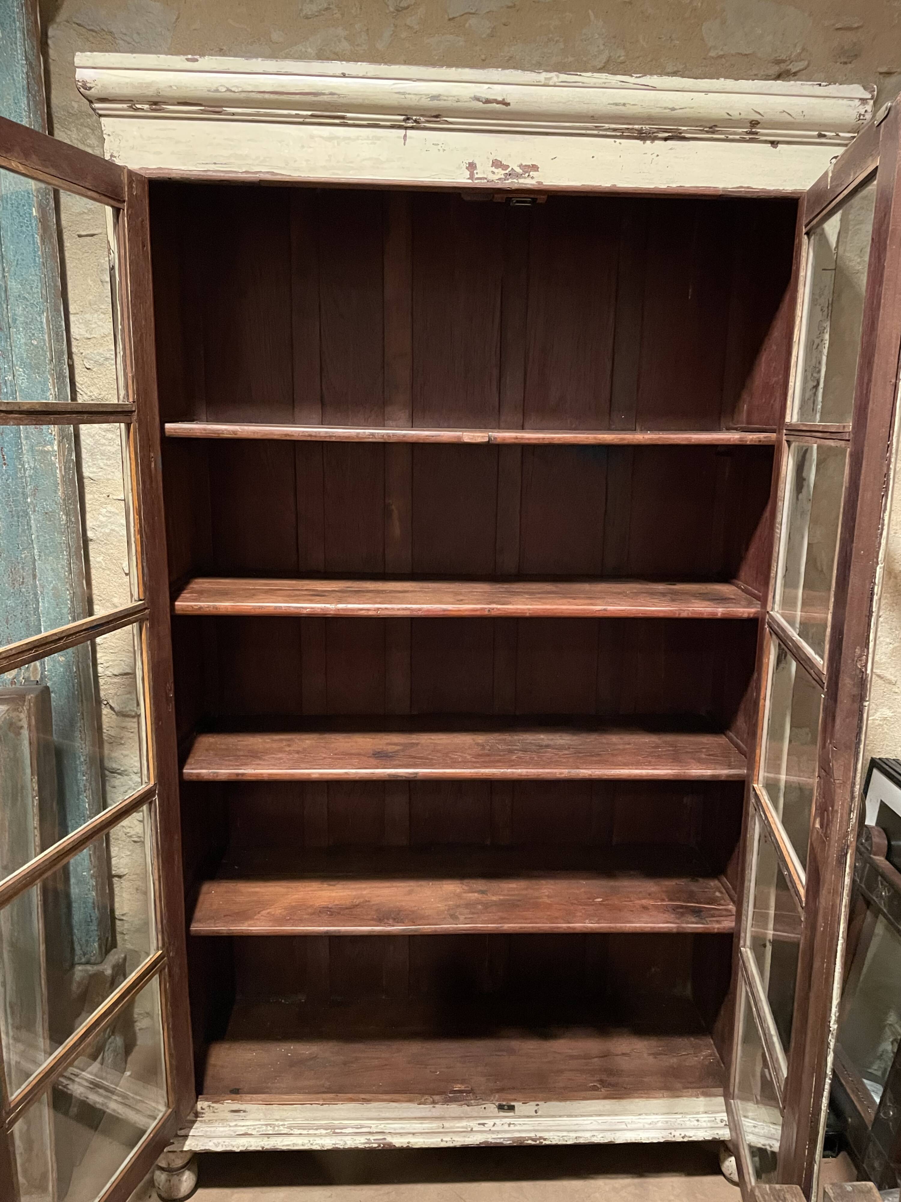 Beige lacquered teak sideboard