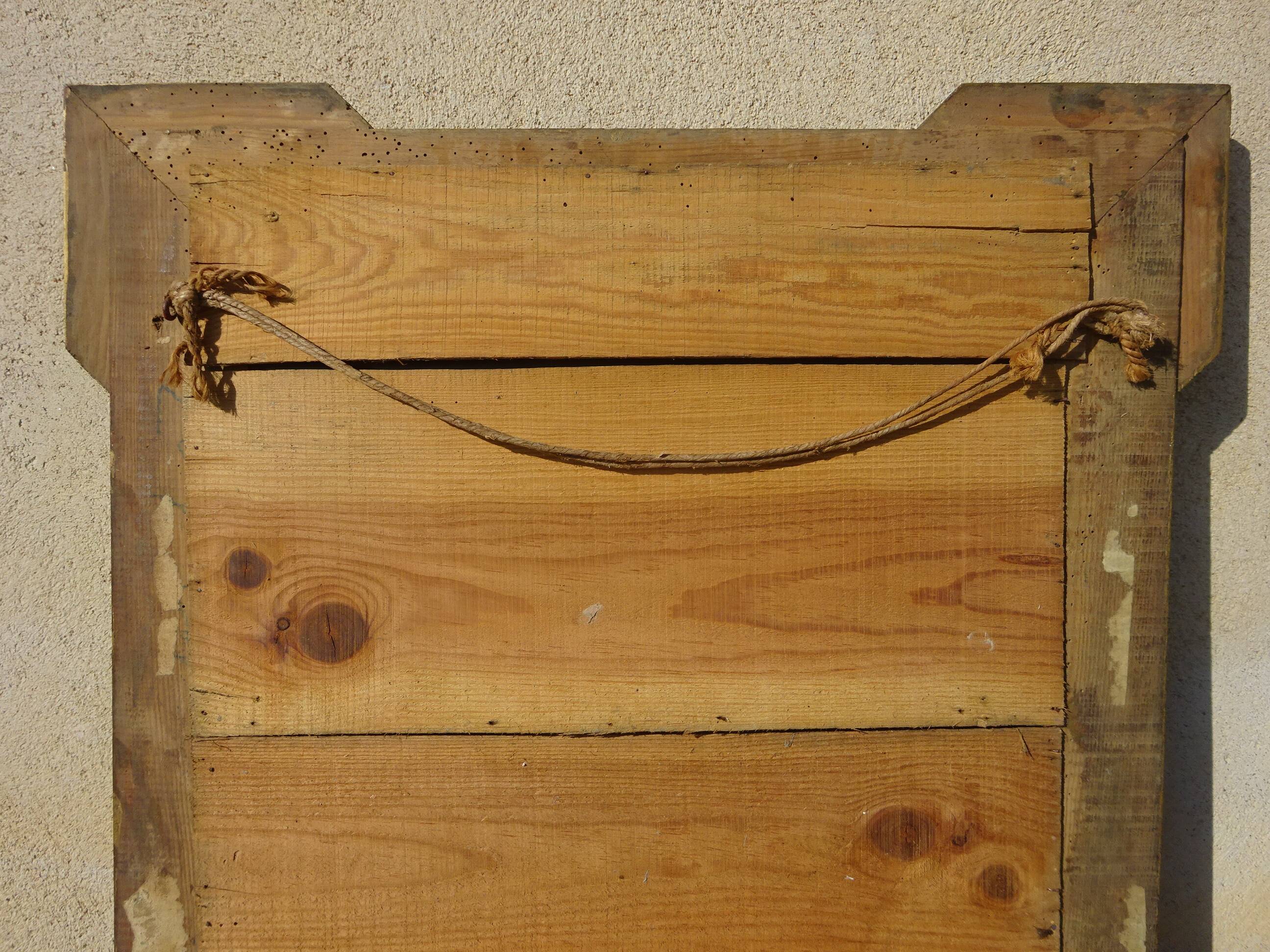 Antique wooden mirror with gilded stucco 65x83cm