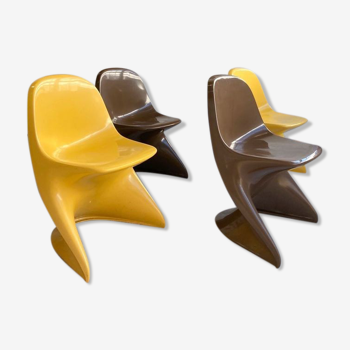 Lot de 4 chaises pour enfants Casalino Begge Casala Space Age