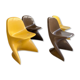 Set of 4 chairs for children Casalino Begge Casala Space Age