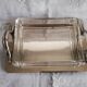 Art deco glass and silver metal butter dish