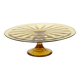 Art Deco Amber Cake Dish Depression Glass Verrerie Scailmont