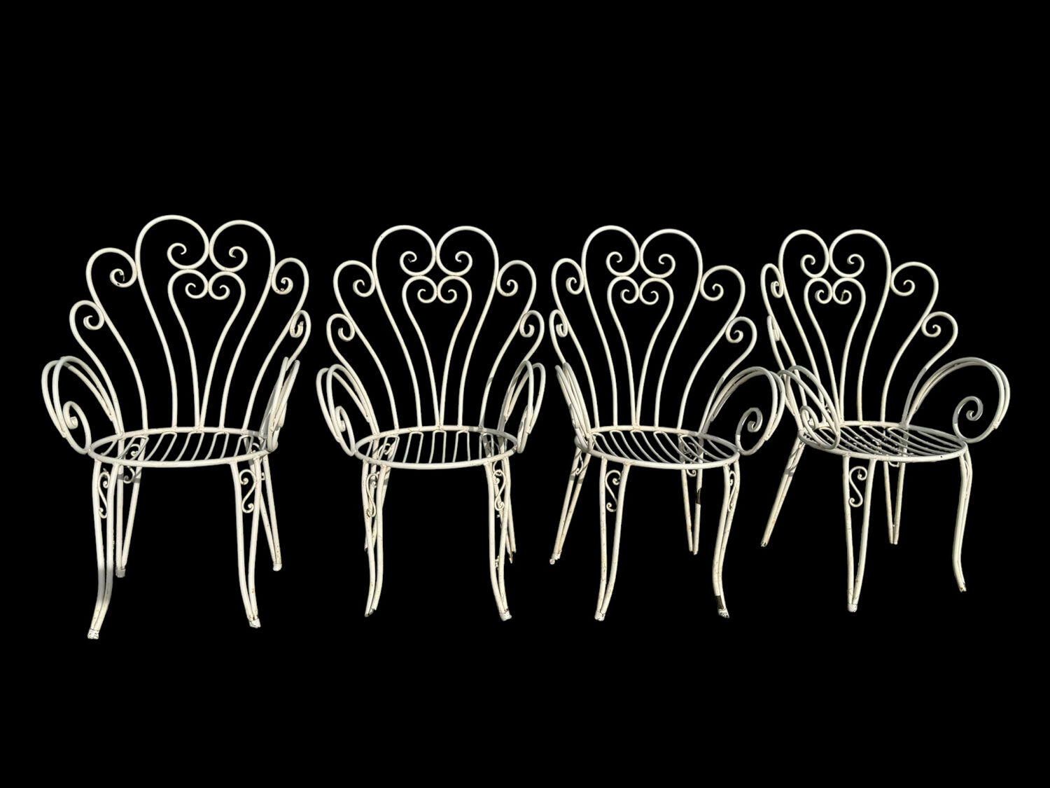 1960s wrought iron armchairs from France