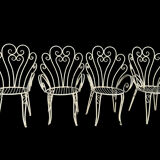 1960s wrought iron armchairs from France