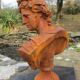 Cast iron bust of a 19th century roman woman