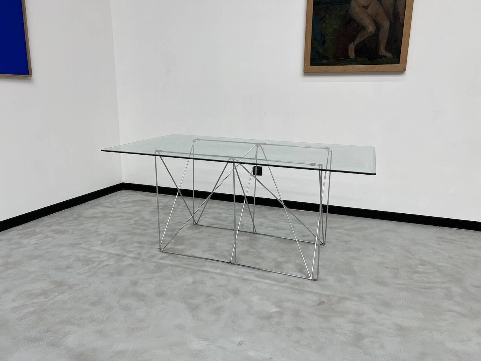 Dining table with folding base by Max Sauze Studio, France, 1970s