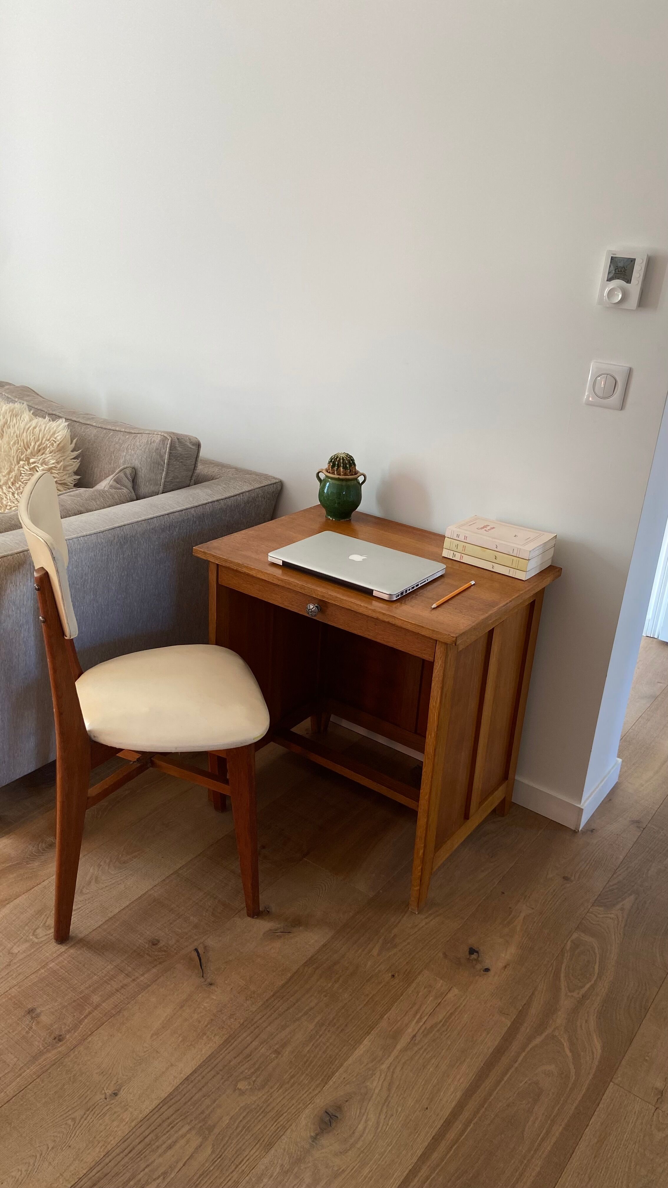 1950s vintage children's desk in light oak