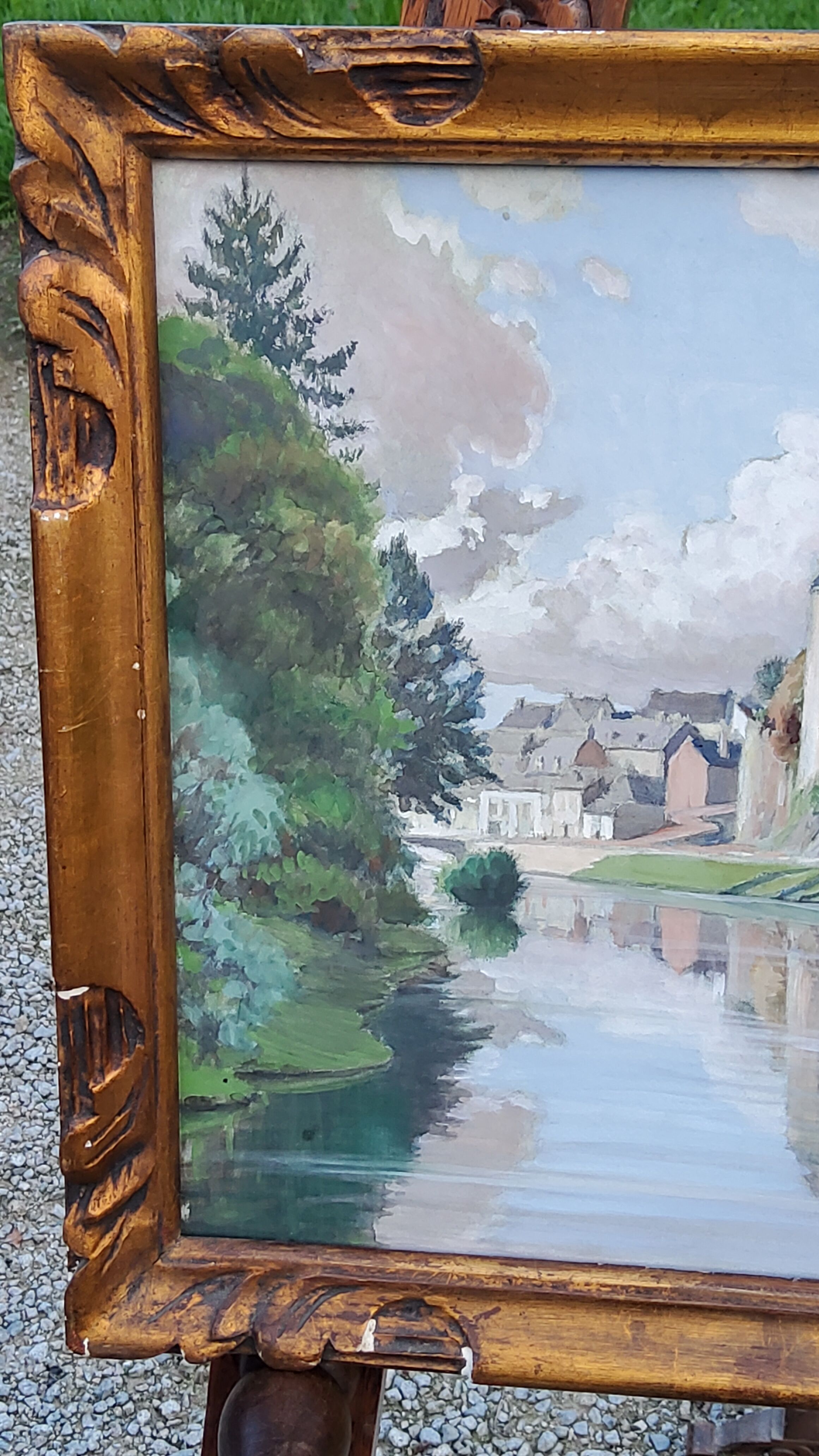 Watercolor Josselin Morbihan Brittany October 1933 CLAUDE MIRBEL