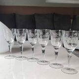 Set of 6 Large stemmed wine glasses