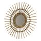 Miroir en rotin et bambou en forme de soleil du milieu du siècle, France, 58 cm