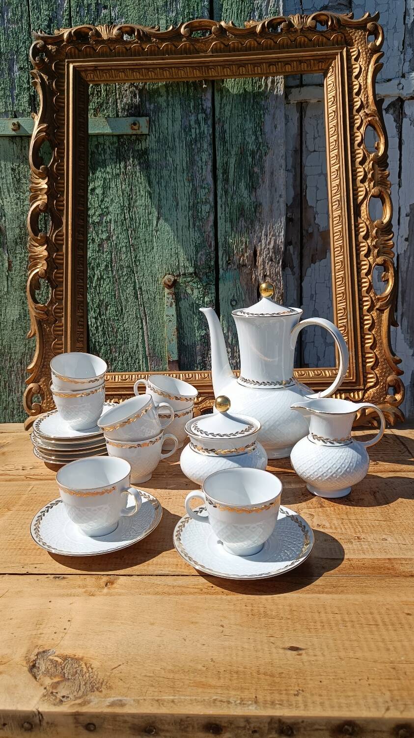 Vintage coffee service in porcelain Seltmann Weiden Bavaria –