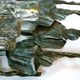 Large brutalist iron & ice Murano glass sconce / wall lamp, 1960s