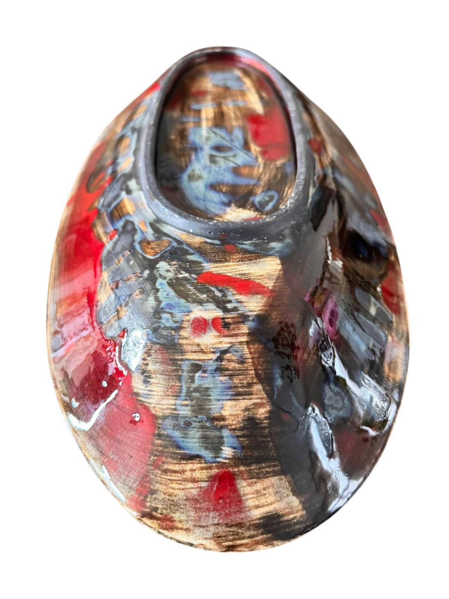 Red manganese plate Gérard HOFMANN Vallauris