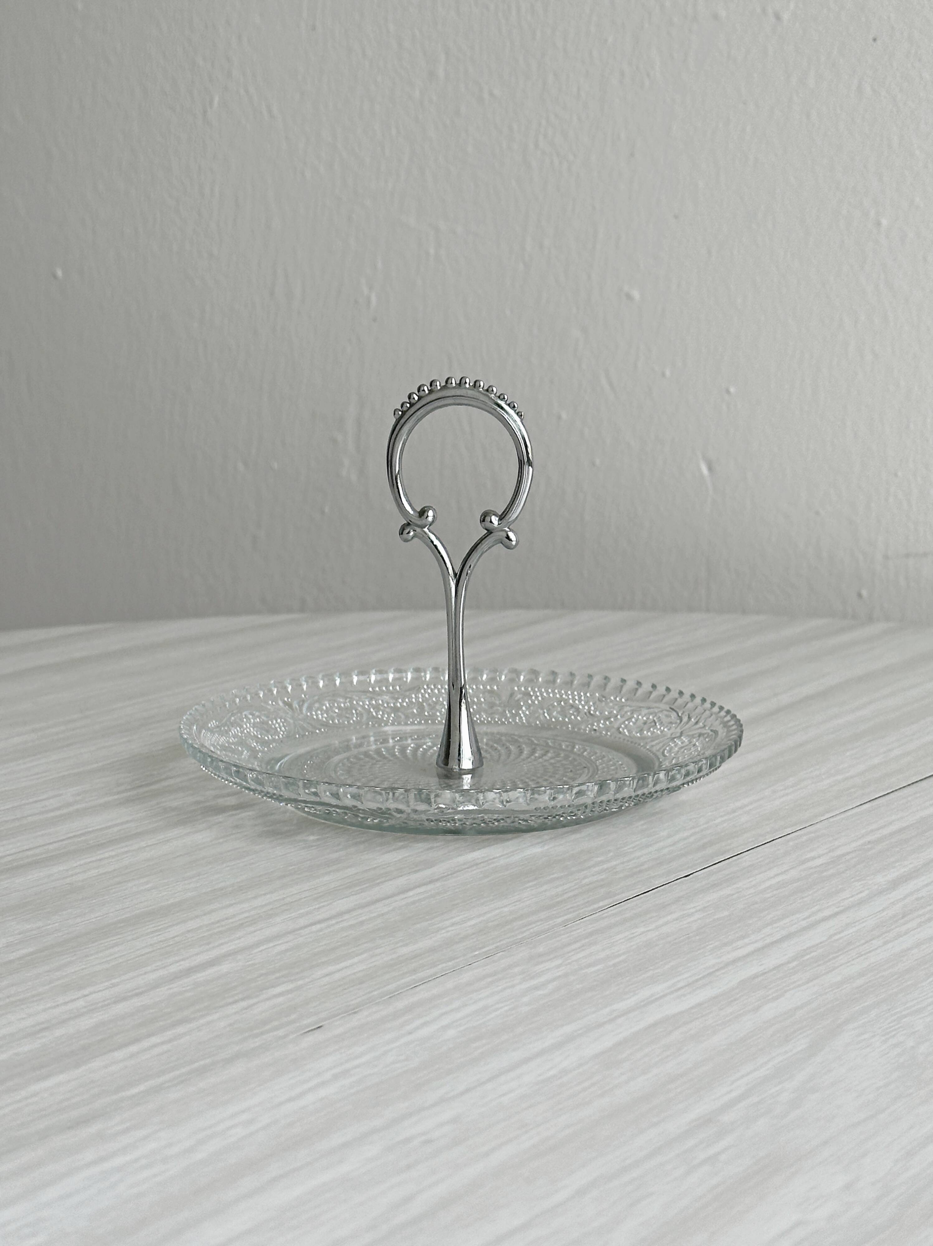 Vintage pressed glass presentation platter