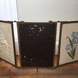 Triptych brass mirror 59x27cm