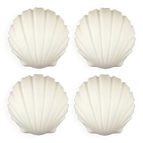 Ensemble de 4 appliques murales en verre opalin en forme de coquillage de Limburg, Allemagne, années 1970.