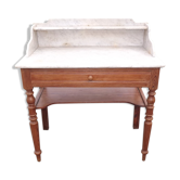Pitch pine and marble dressing table