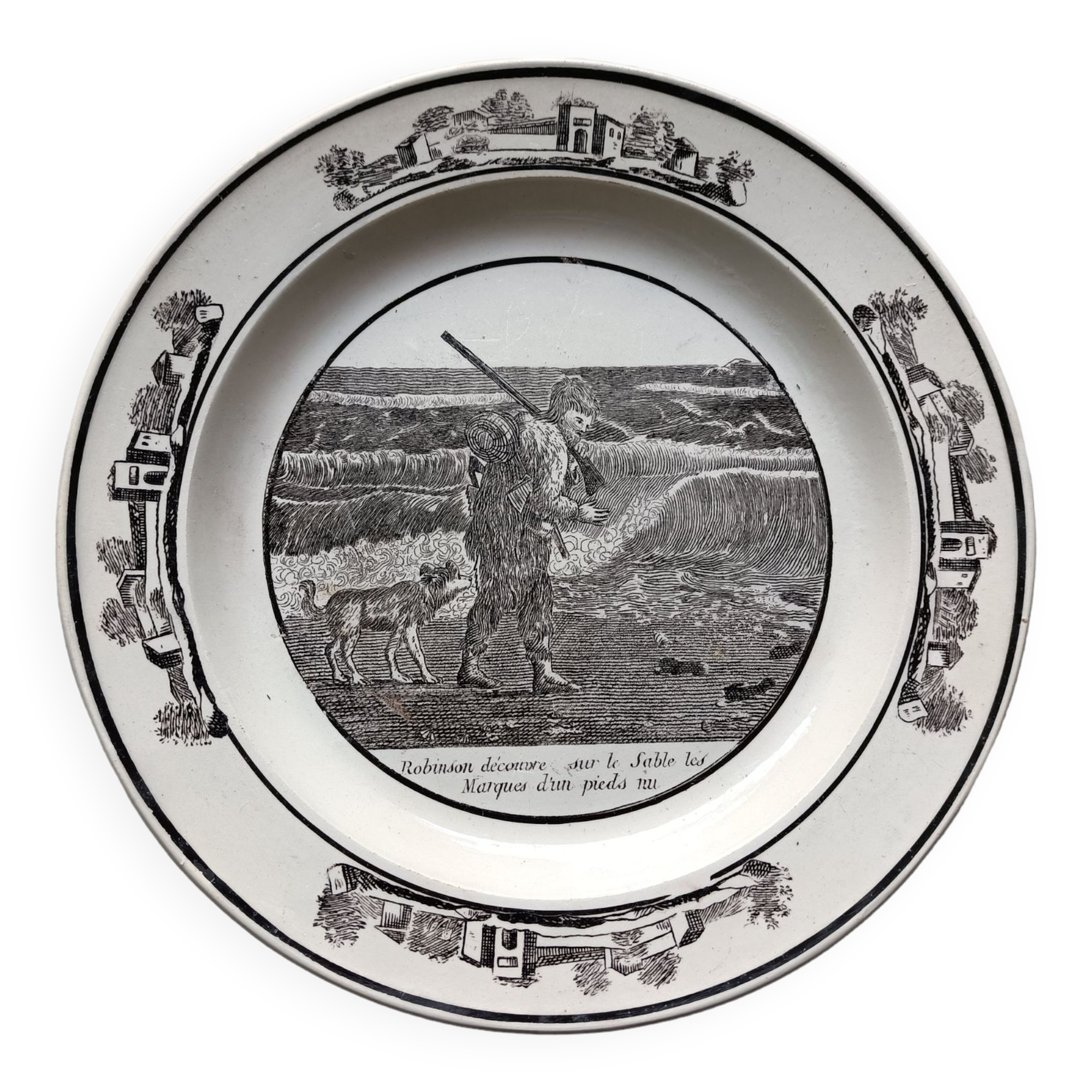 Talking Dessert Plate - Robinson Crusoe Theme