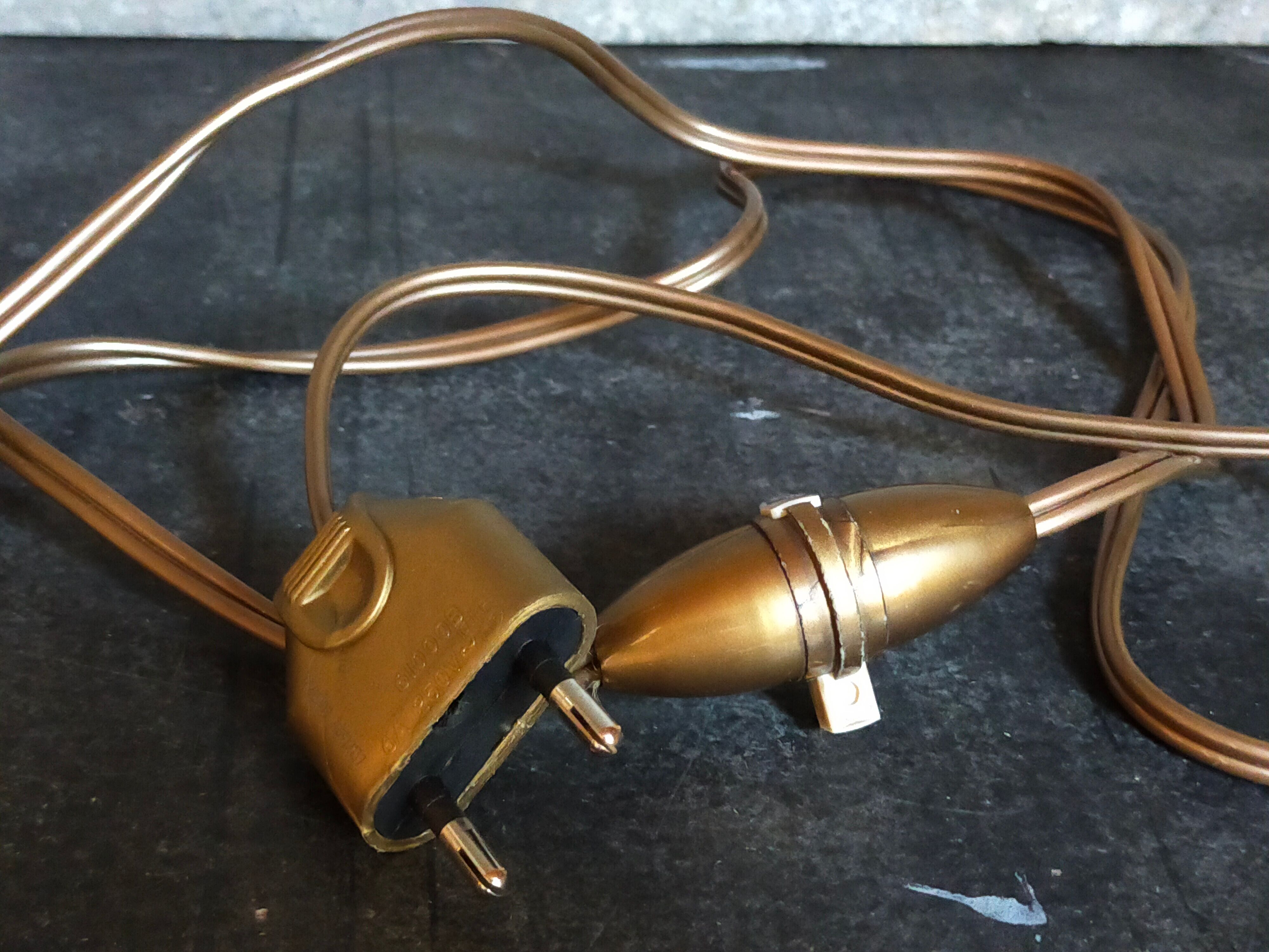 Old solid brass lamp base
