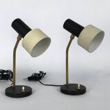 Mid-century Italian adjustable cone table lamps